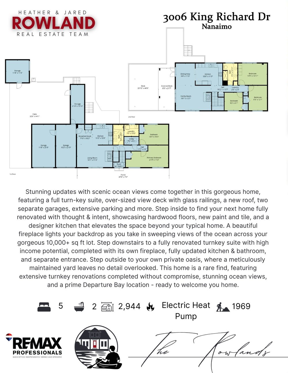 Back cover: measured floor plans, full home description and a note from the Rowlands
